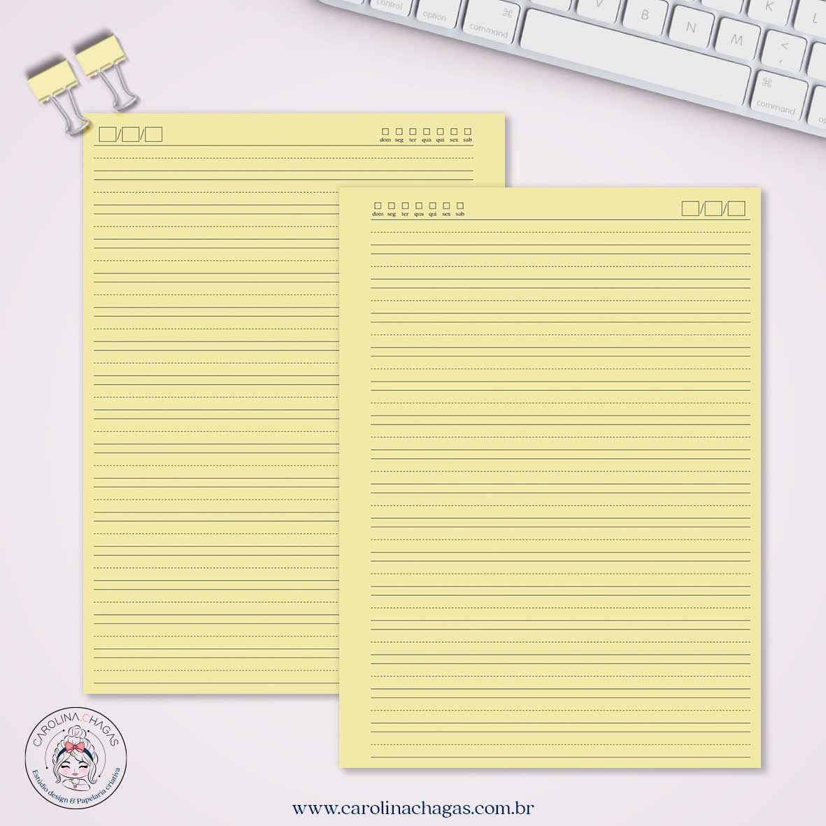 Miolo caderno universitário caligrafia