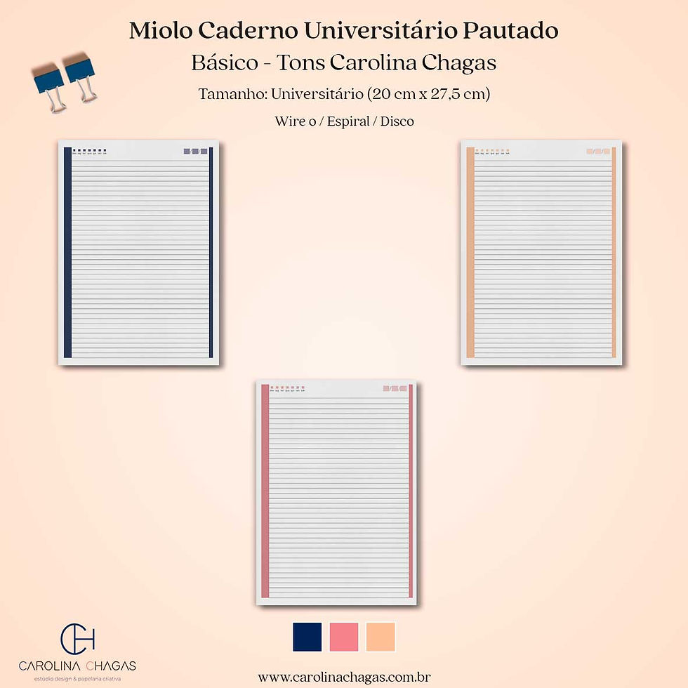 Thumbnail: Miolo caderno universitário pautado