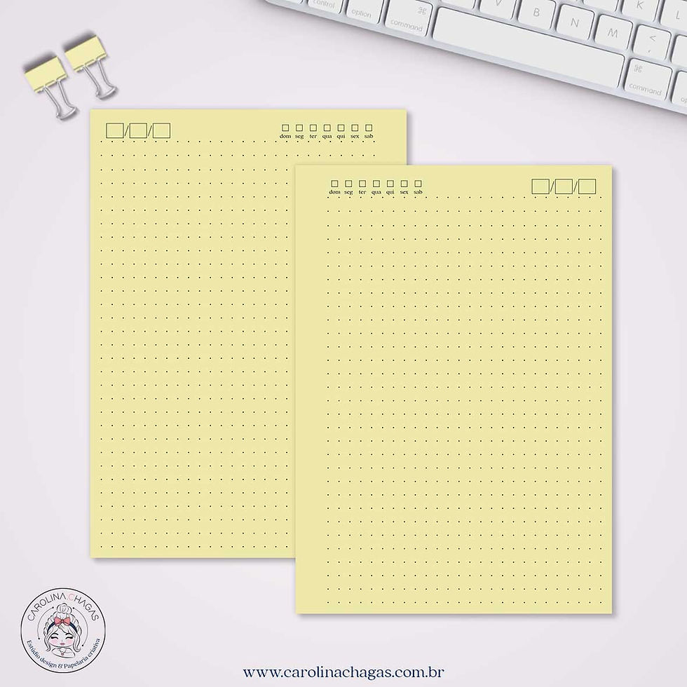 miolo caderno a5 pontilhado