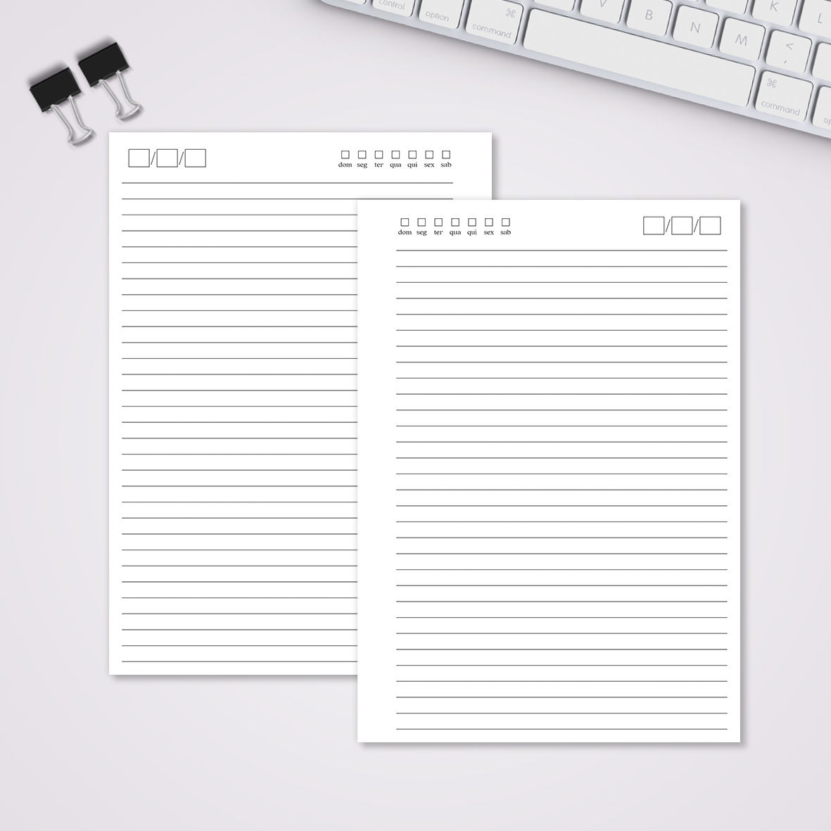 miolo caderno A5 pautado