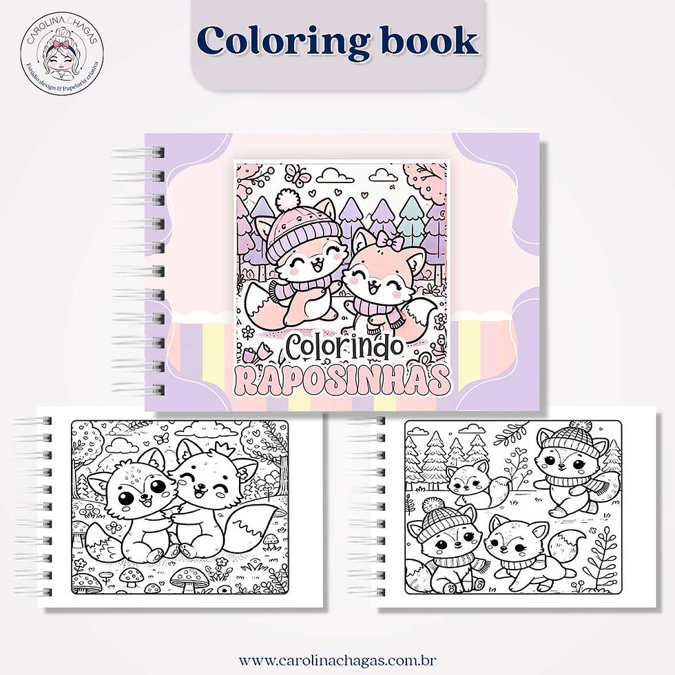 Miniatura: Livro de colorir raposinhas