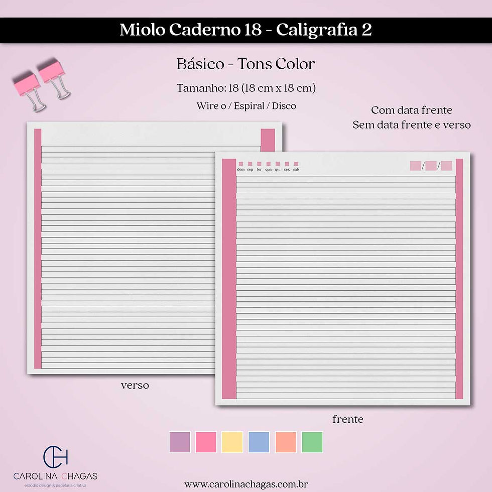 Miolo caderno 18 caligrafia
