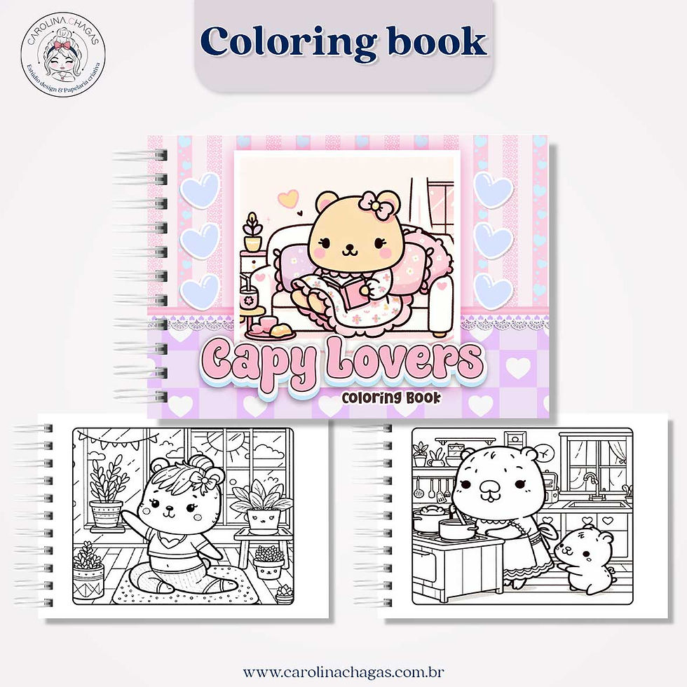 Miniatura: Livro de colorir capivaras lovers