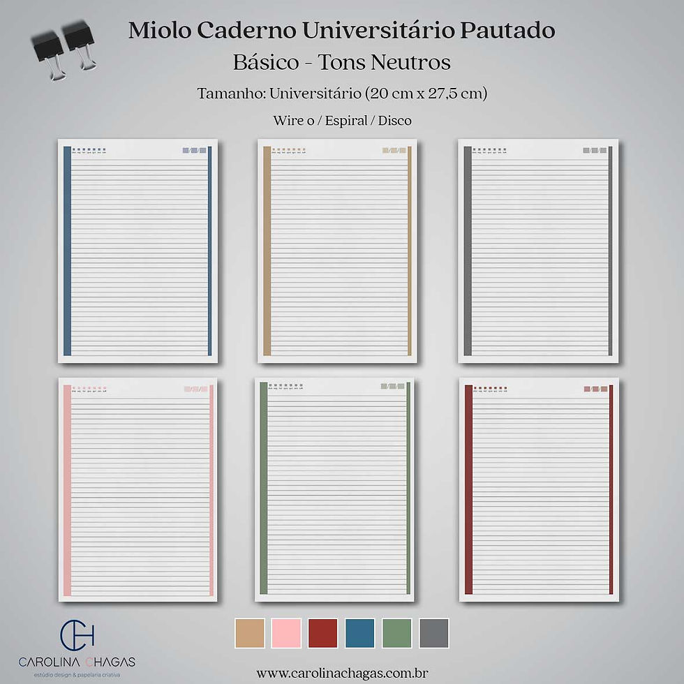 Miniatura: Miolo caderno universitário pautado