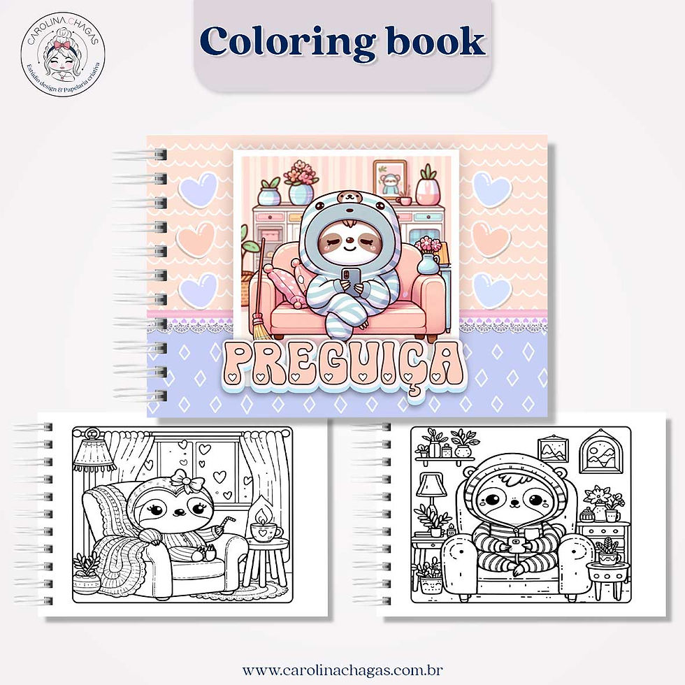 Miniatura: Livro de colorir preguiça