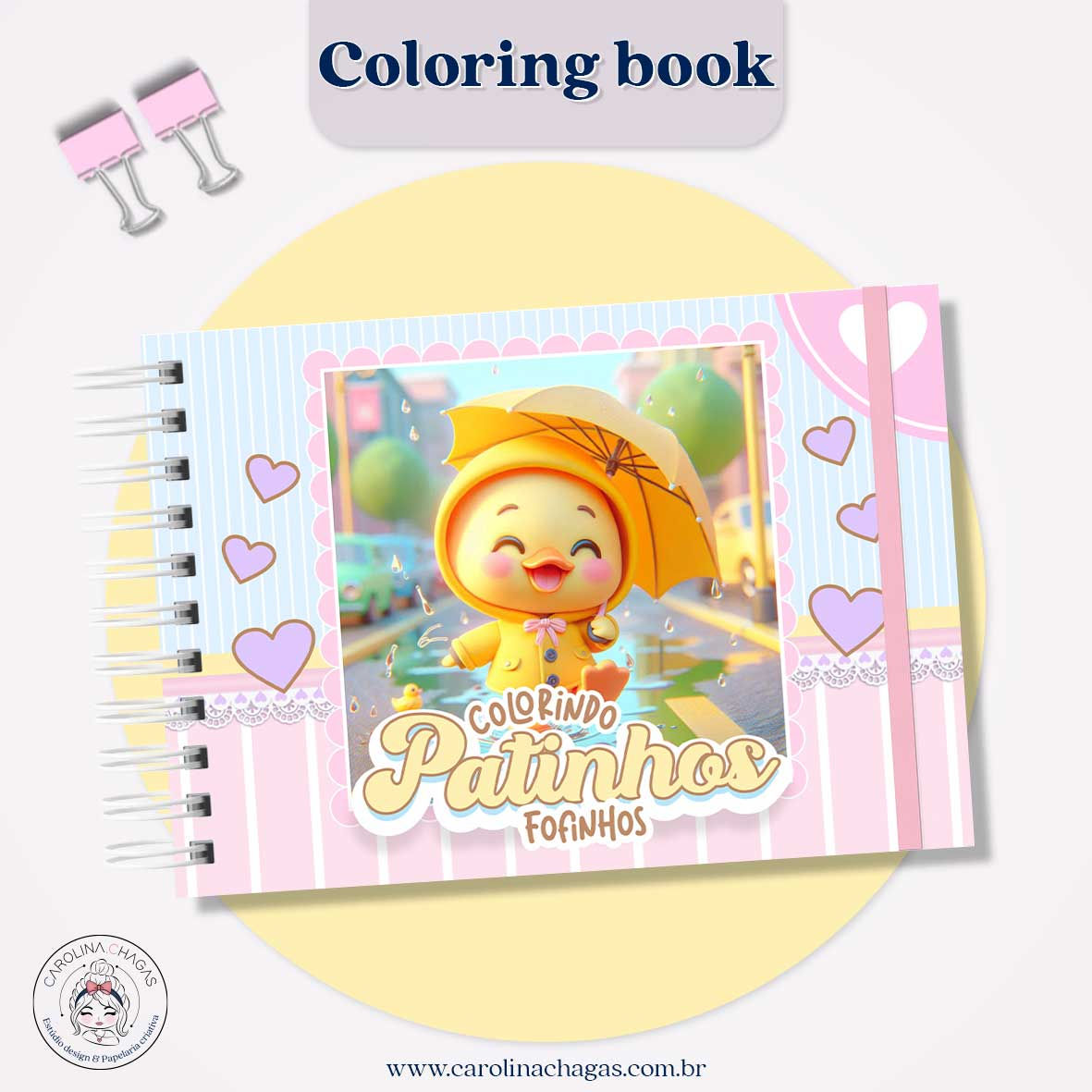 Livro de colorir patinhos fofinhos
