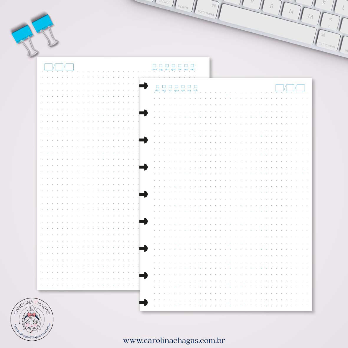 refil caderno de disco m pontilhado