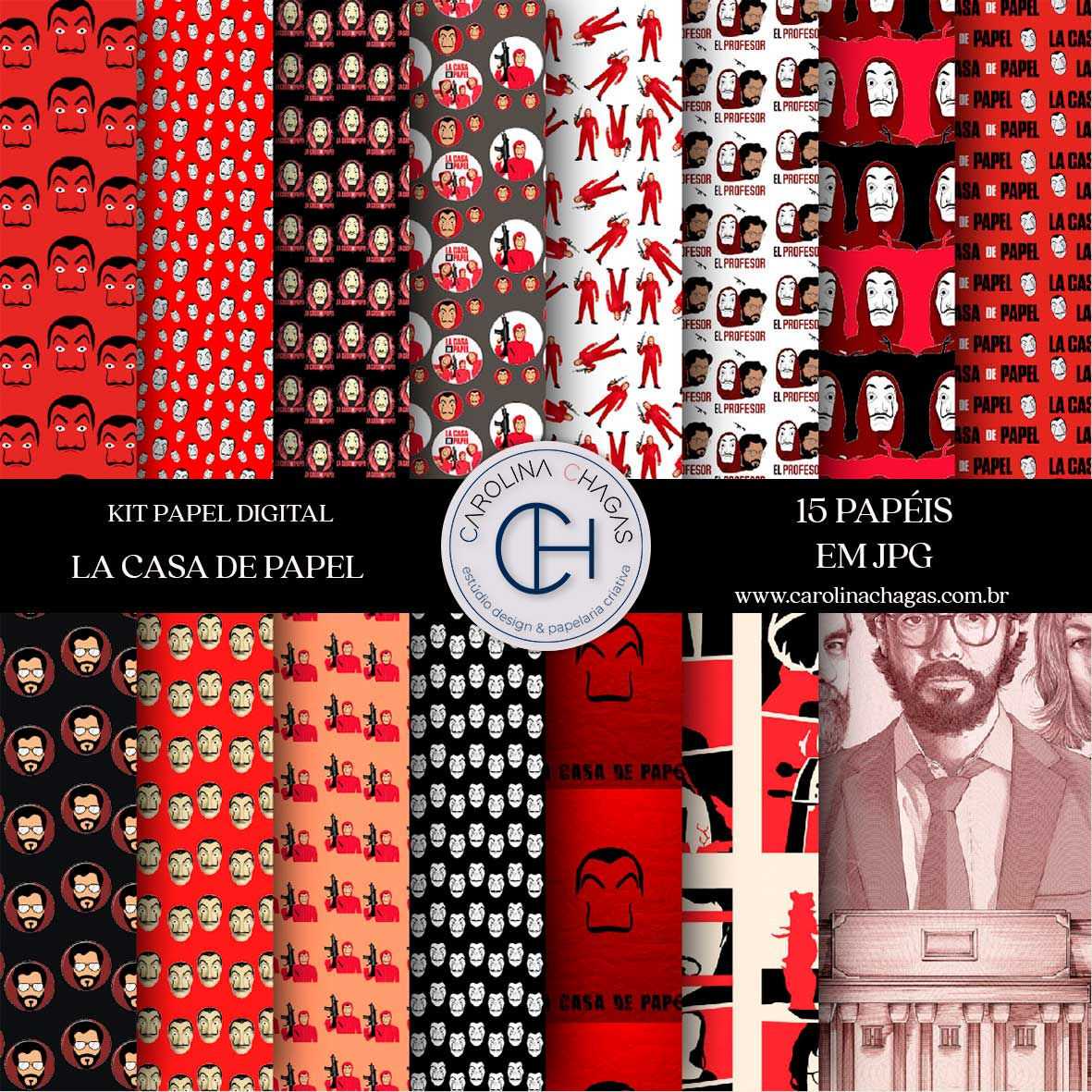 Kit papel digital la casa de papel