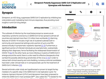 Simeprevir Potently Suppresses SARS-CoV‑2 Replication and Synergizes with Remdesivir