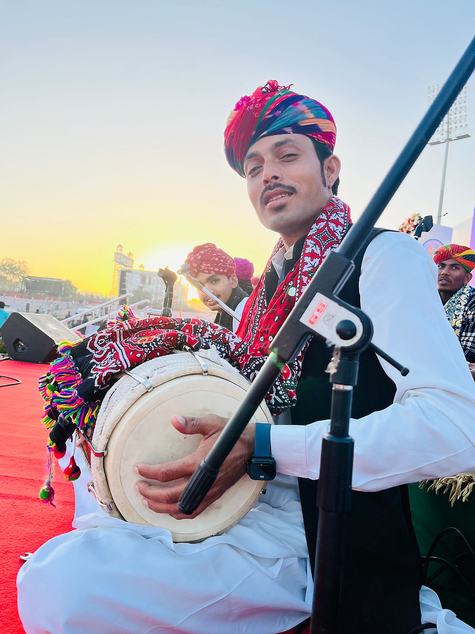 Rajasthani folk singer with vina