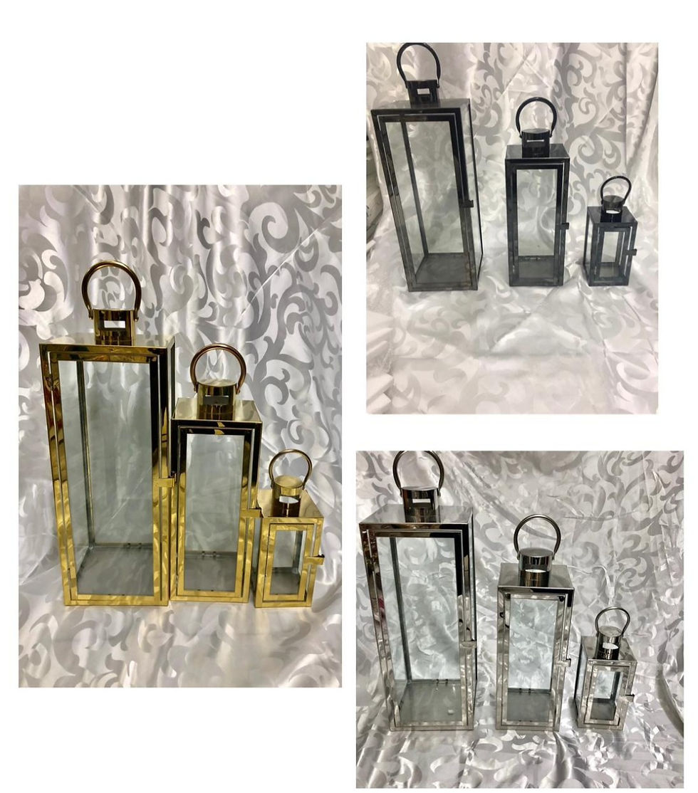 Thumbnail: Glass Lantern set 3pc 