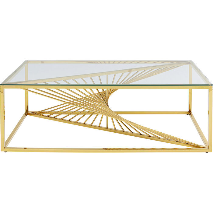 Coffee Table Laser Gold Clear Glass