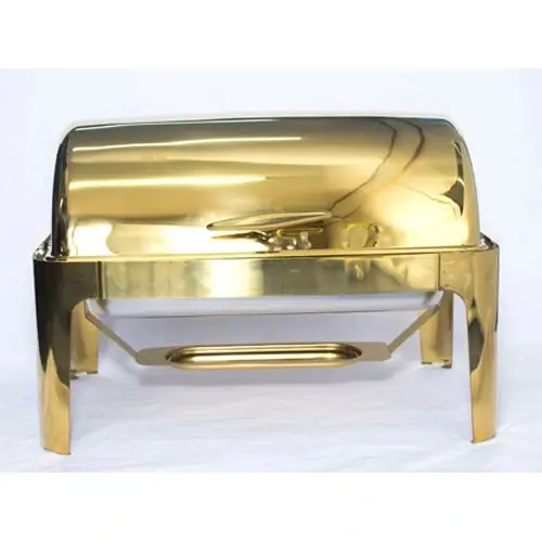 Thumbnail: Chaffing dish rectangular roll top gold