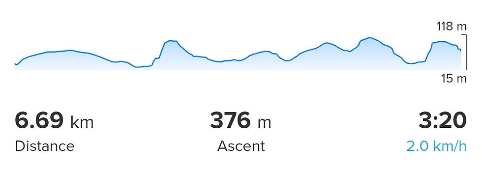 Graph of elevation profile of day three's route