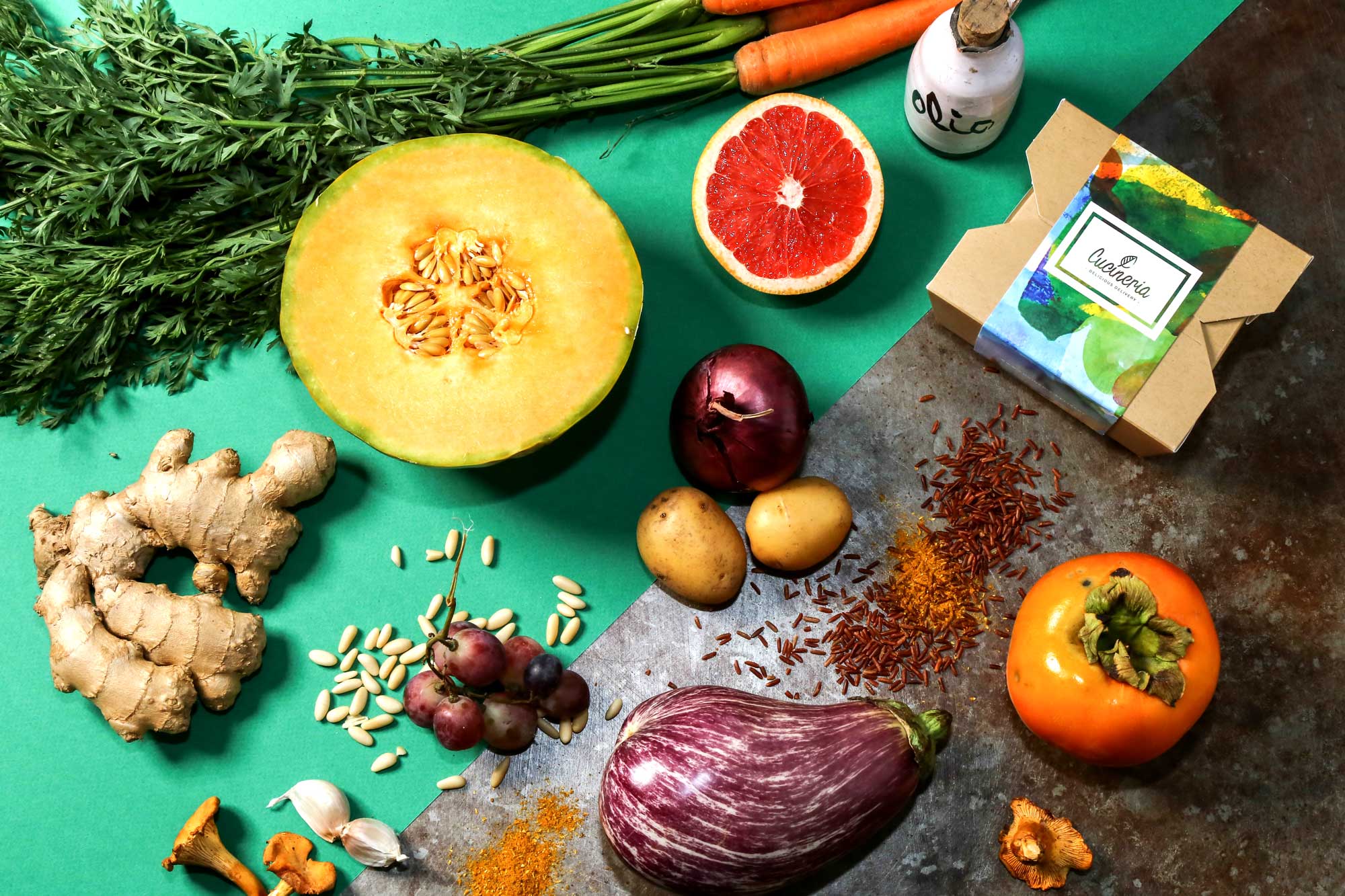 Arranged Food and Objects