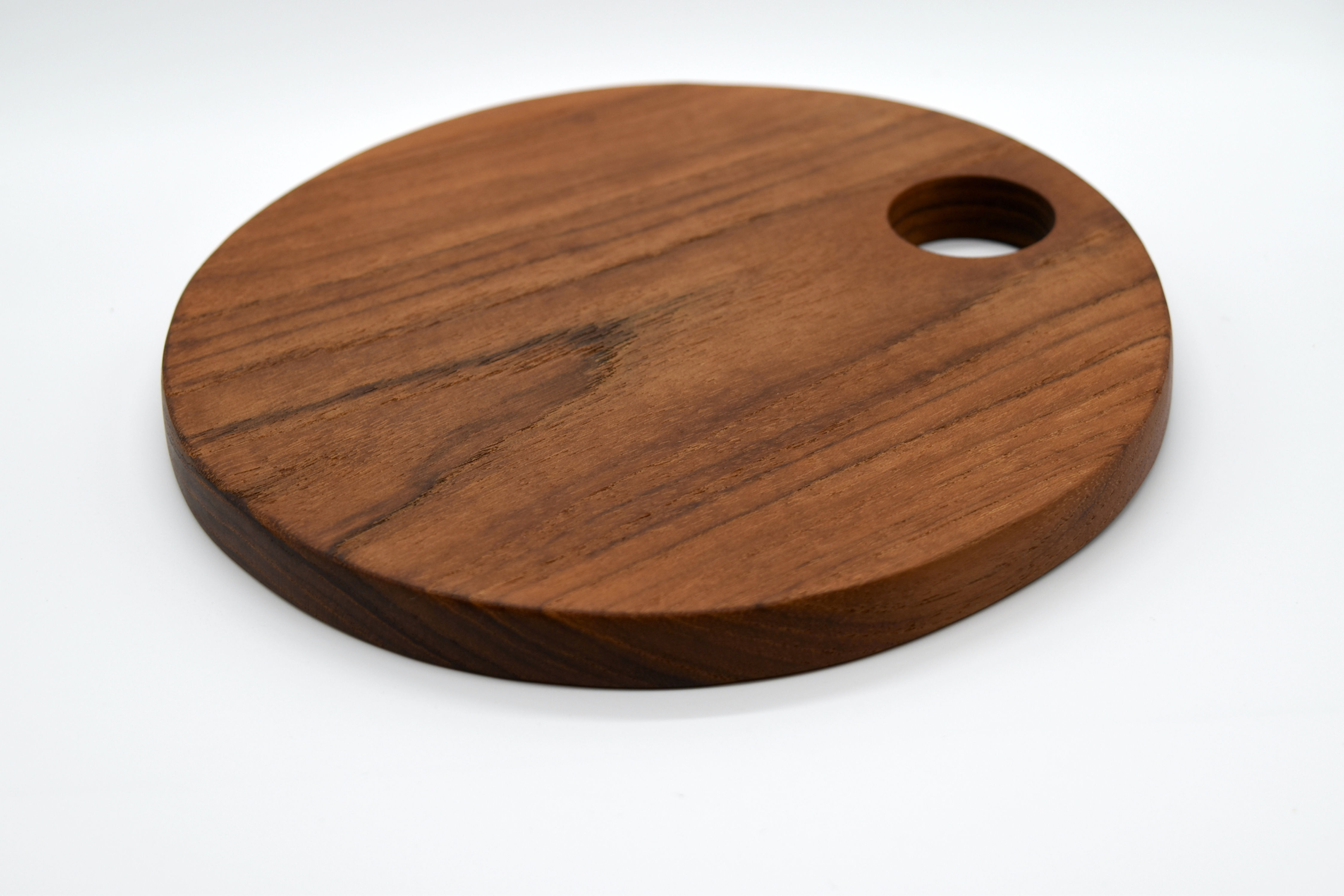Solid teak wood circle cutting board