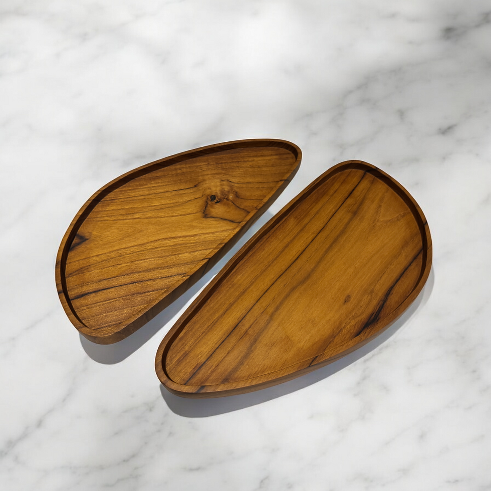 サムネイル： 【TEAK Collection】三角縁付き プレート　トレー