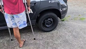Mesmo com uma perna amputada, homem é preso por agredir esposa com chute em Cerquilho