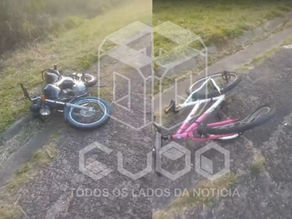Motociclista e ciclista ficam feridos após colisão na Rodovia Camilo Príncipe de Moraes