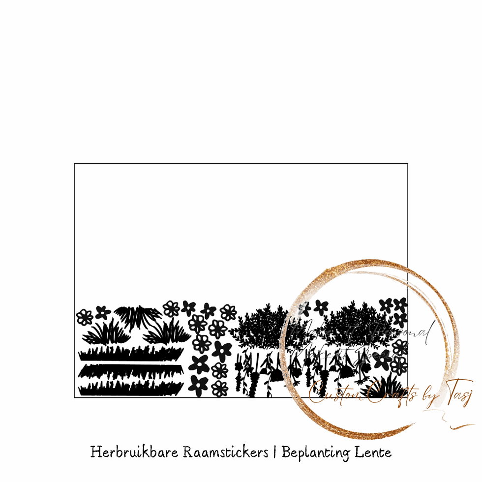 Thumbnail: herbruikbare raamstickers basisstraatje beplanting