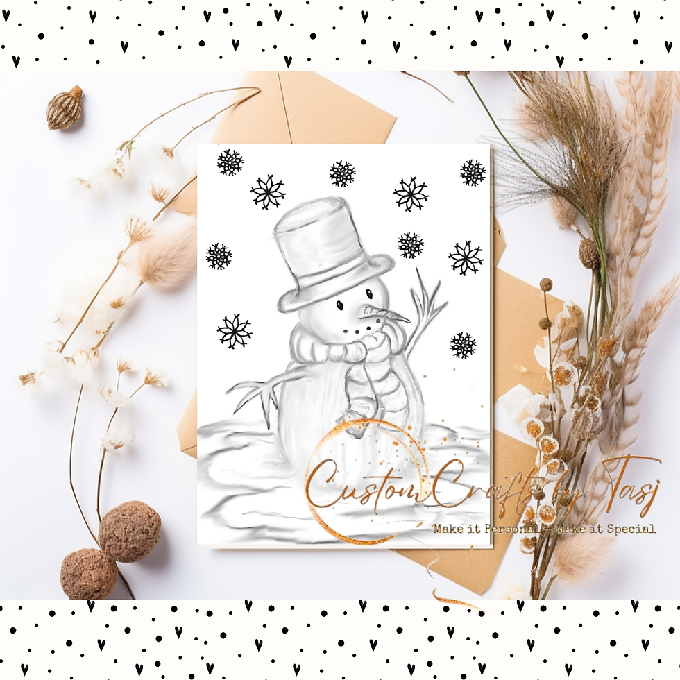 winterse kleurplaat vrolijke sneeuwpop