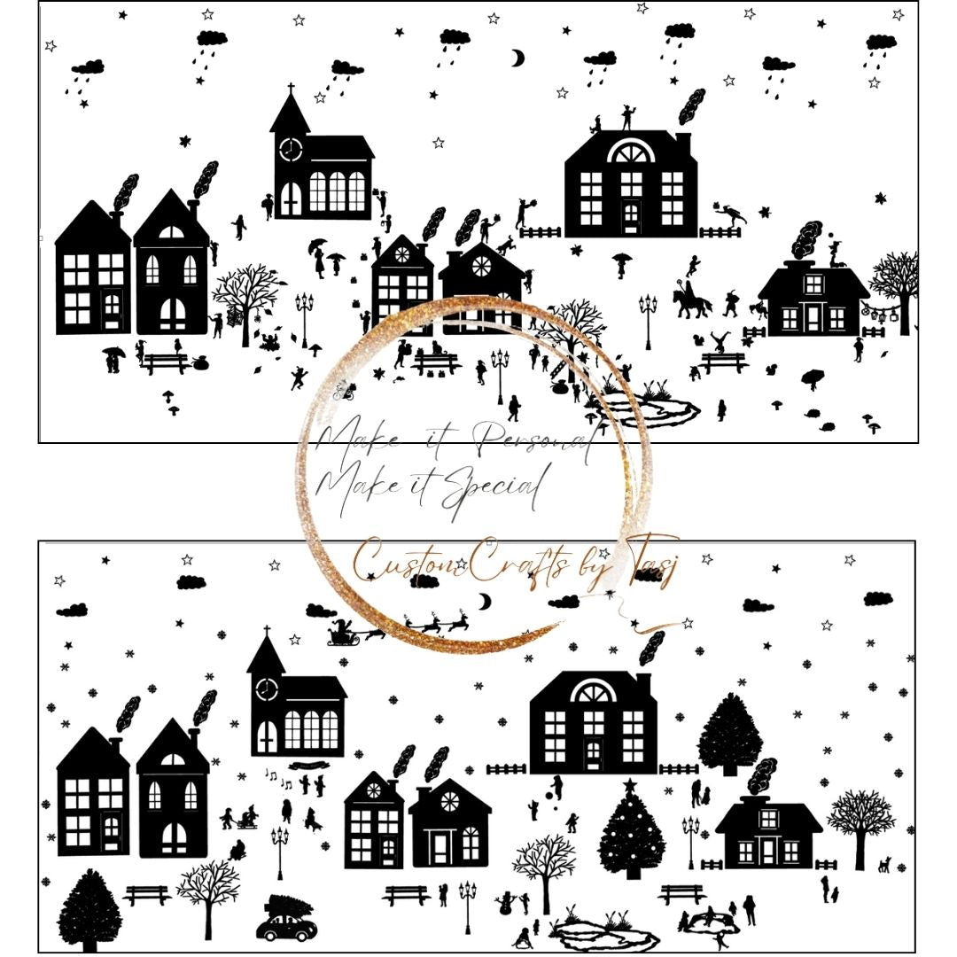 Raamstickers Basisstraatje & Herfst, sinterklaas, Winter, Kerstmis