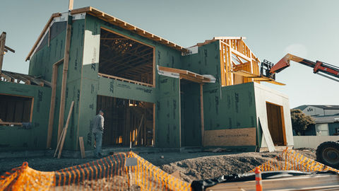 two story house under construction