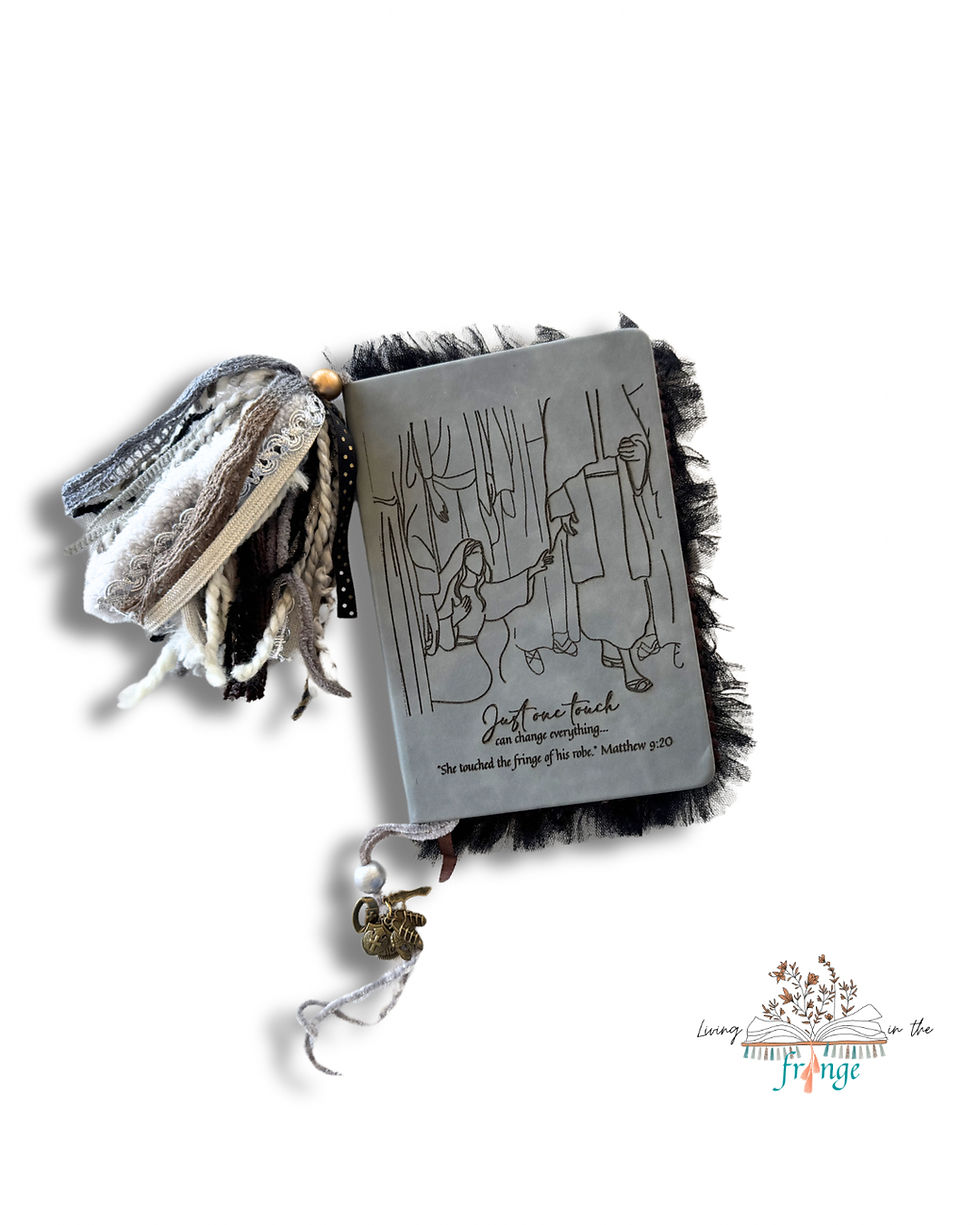 Thumbnail: “Just One Touch” Fringed Journal with ‘Armor of God’ tassel bookmark