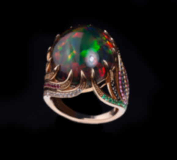 Ring of Fire with Opal