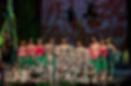 Aerial students in costume after performing in "Jungle Book."