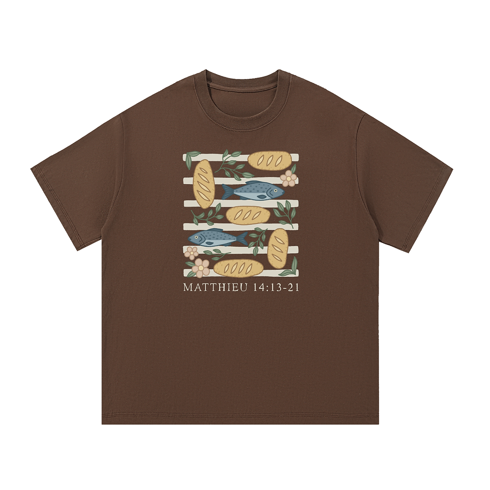 Miniature : T-Shirt « Matthieu 14:13-21 » - Brun café