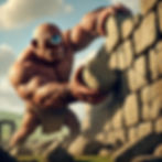 The cyclopean method of building a dry-stone wall (courtesy AI)