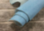Sky Blue Shrunken Bison Leather Rolled