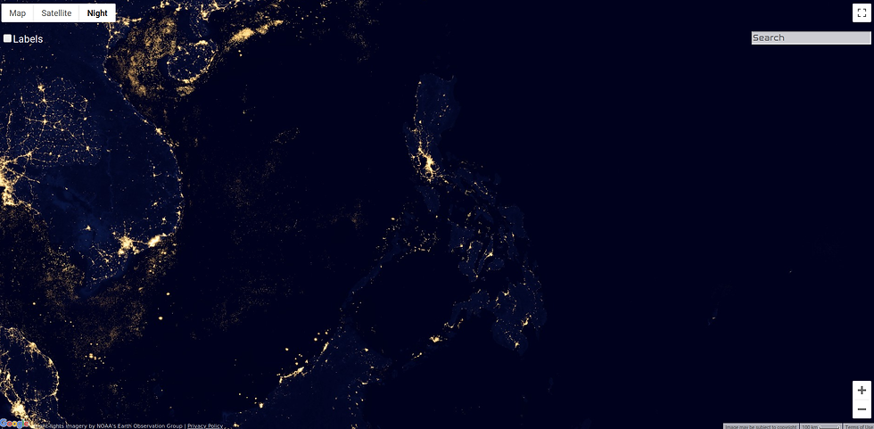 Figure 1 : The Philippines at Night Source : https://blue-marble.de/nightlights/2012