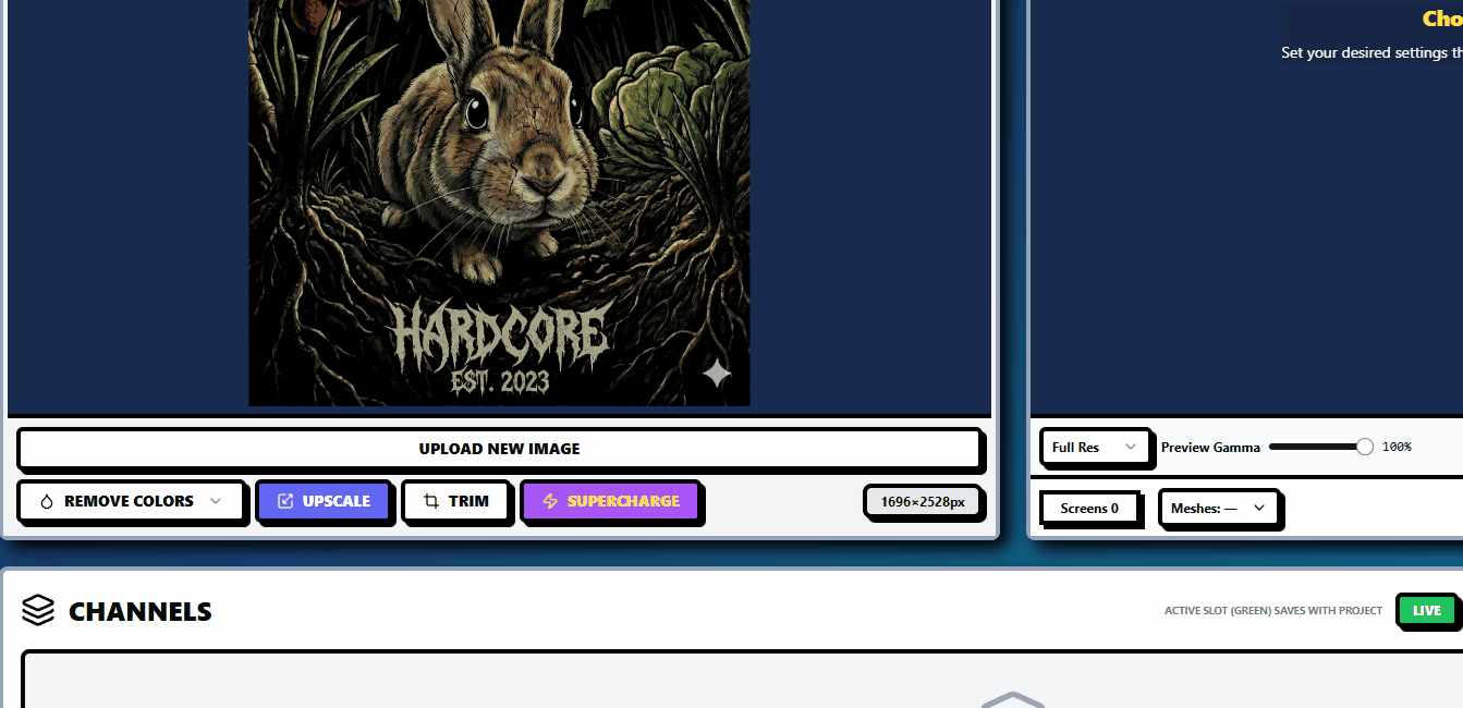 InkSplit color removal tool deleting unwanted colors from artwork during separation.