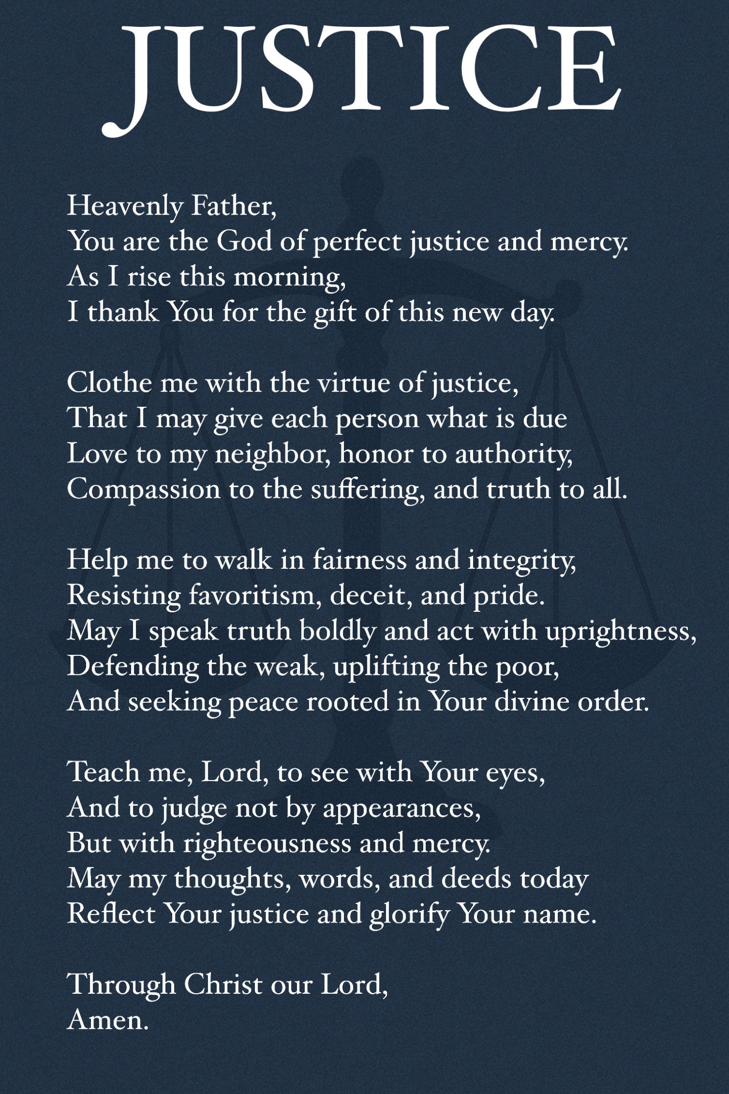 Justice Prayer Card