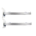 Pair of 14 inch slatwall shelf brackets   durable chrome metal supports designed for securely holding glass or wooden shelves on slatwall panels. Ideal for retail displays, boutiques, and professional shopfitting, providing sturdy support and sleek design for organized and attractive merchandising.