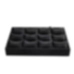 Jewellery tray watch display plate covered in black velvet elegant and soft-touch retail display designed for showcasing watches, bracelets, and fine jewelry. Ideal for use in boutiques, jewelry stores, and trade shows, offering a luxurious presentation and organized merchandising solution for professional shopfitting.