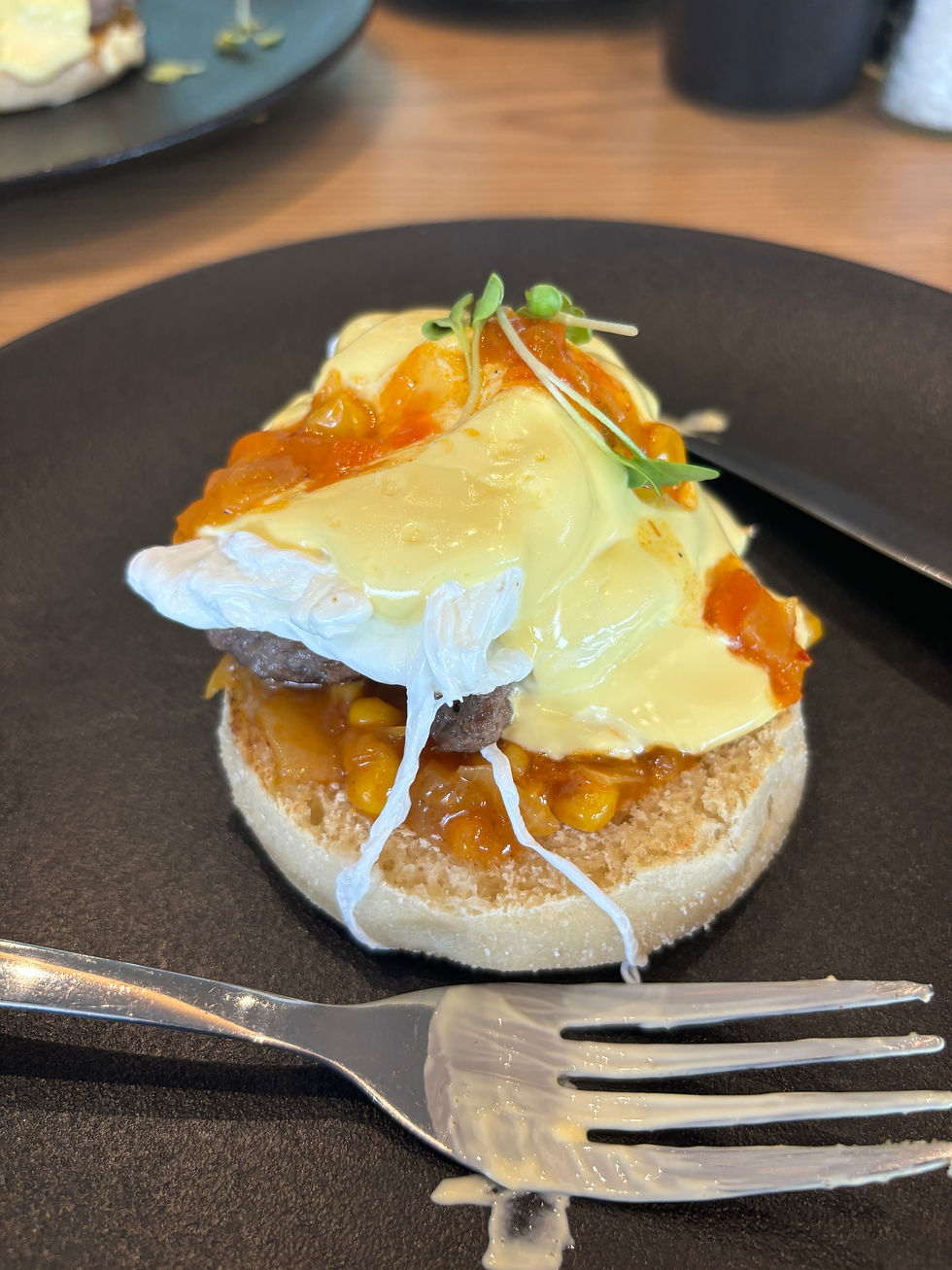 South African eggs benedict at Mugg & Bean