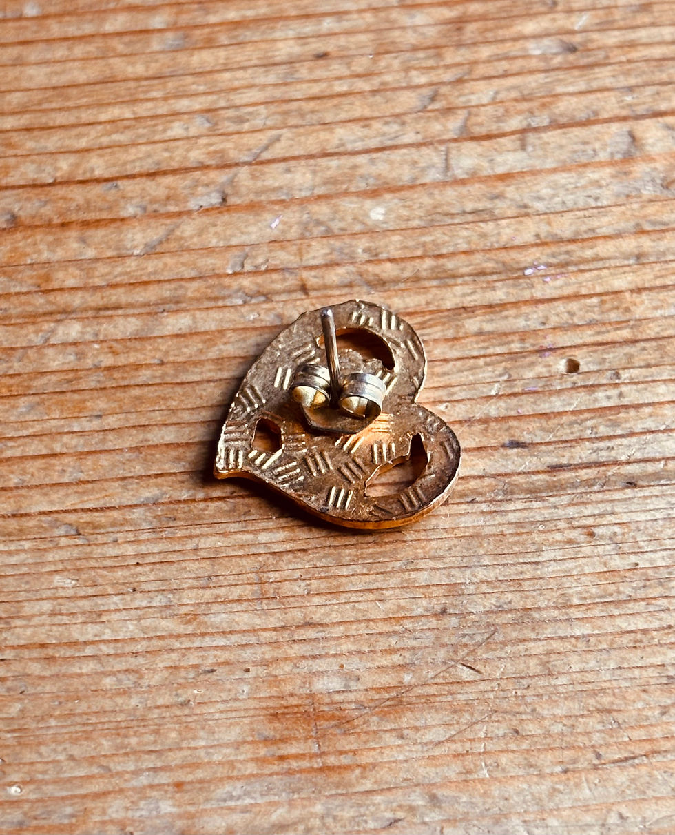Thumbnail: Vintage Cloisonné Enamel Rose Stud Earring - Single