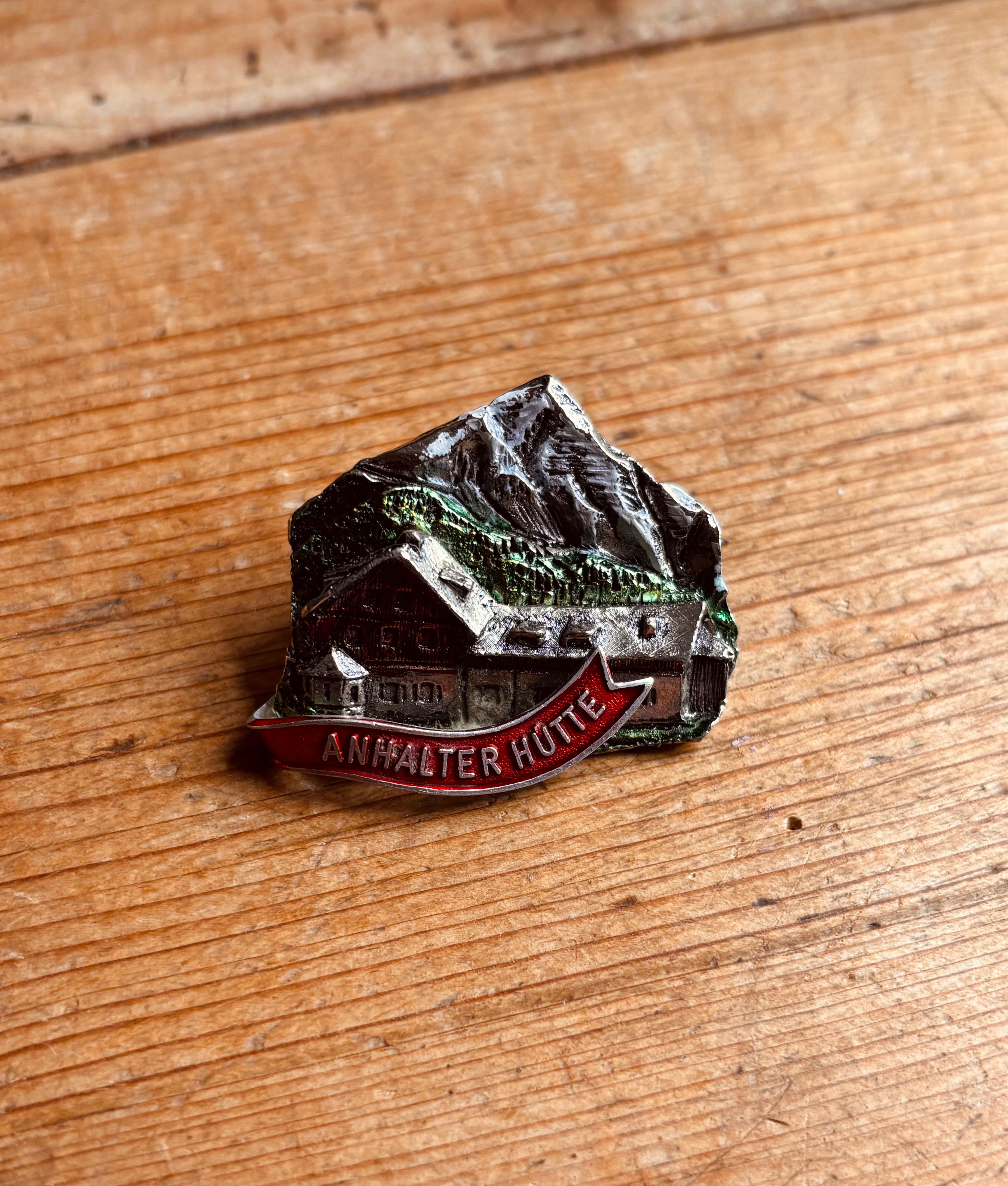 Vintage Austrian Hiking Brooch Pin Badge - 1960’s Anhalter Hutte