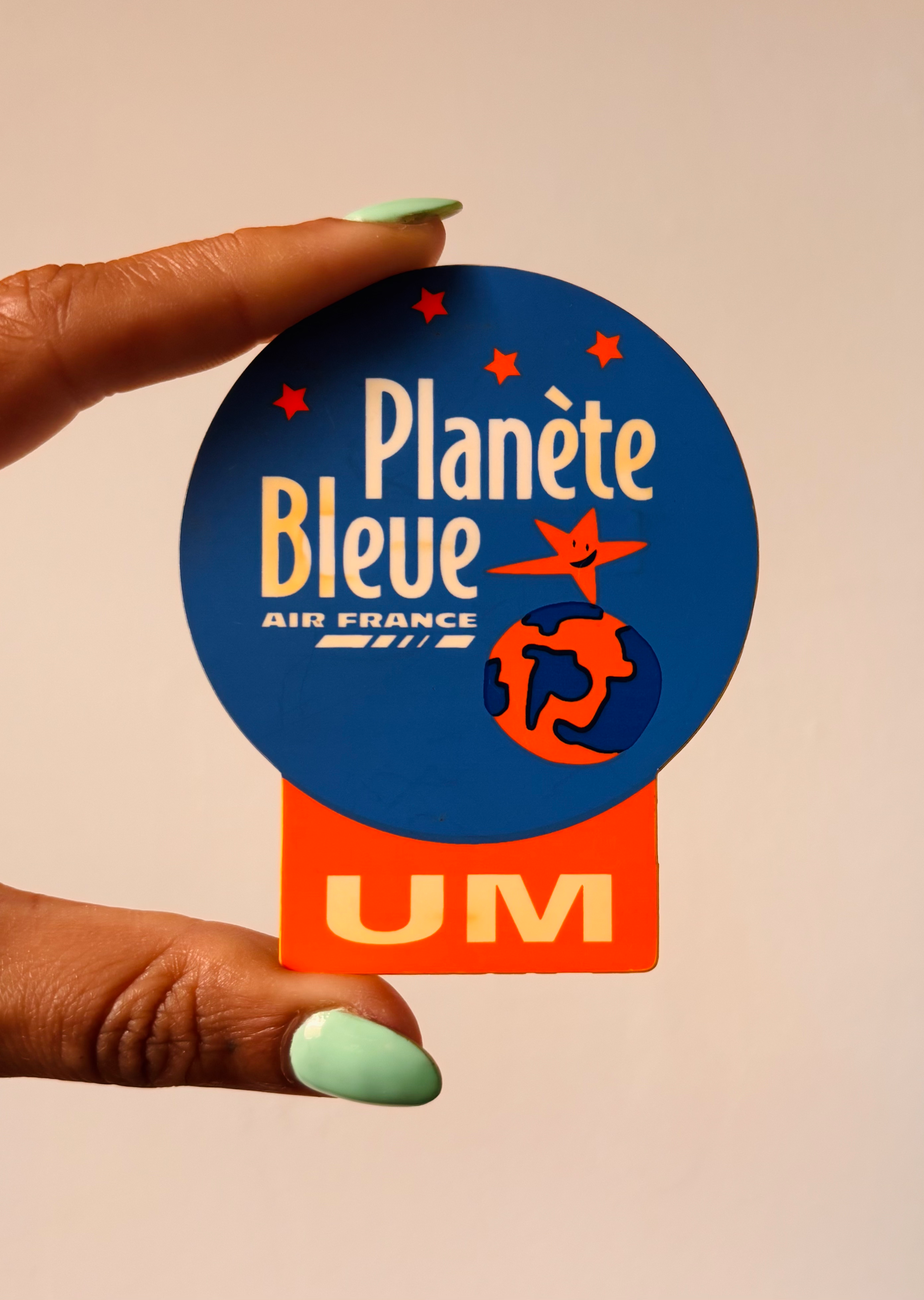 Vintage 1993 Air France 'Planete Bleue' Badge