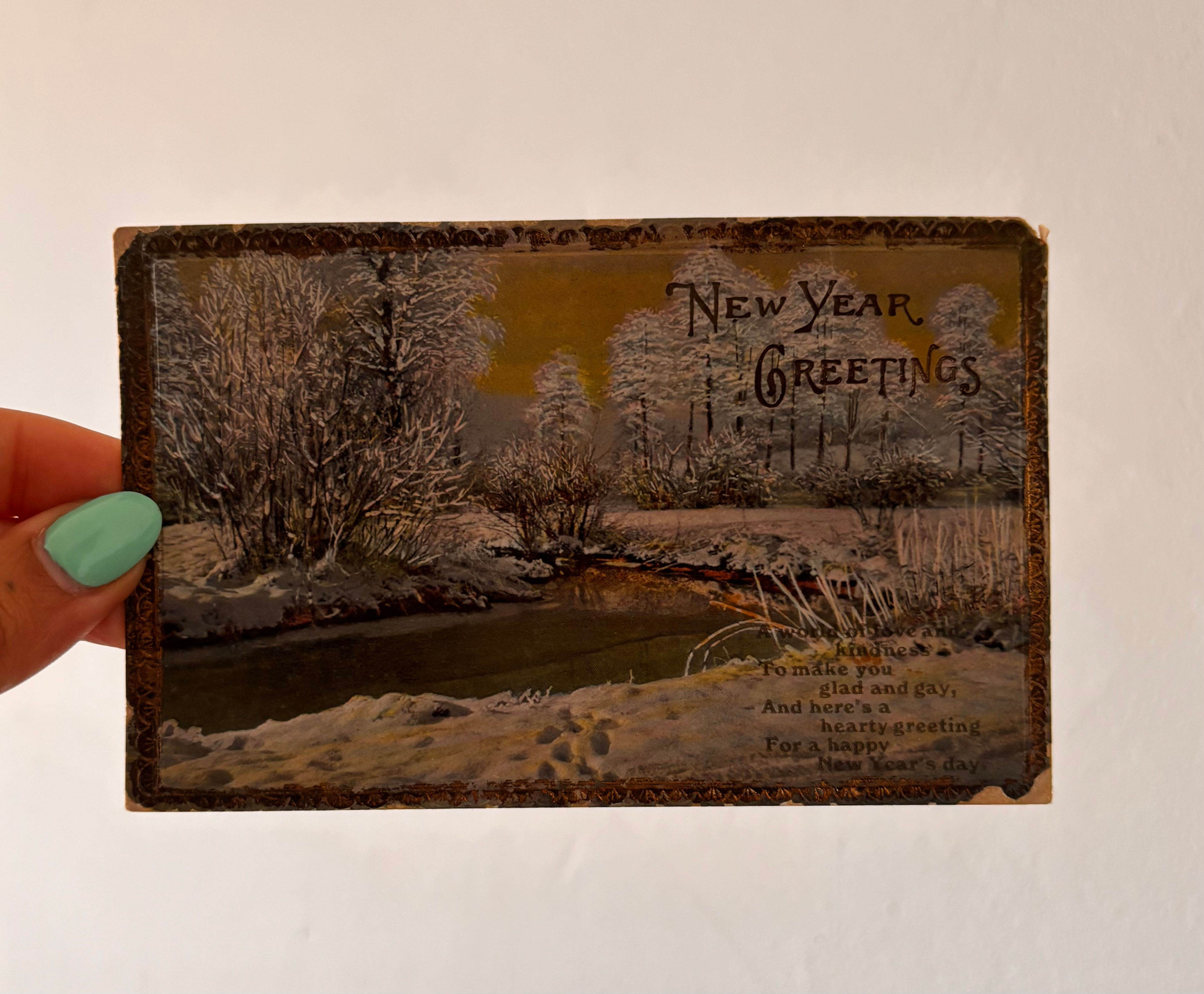 Antique Collectible Postcard - New Year Greetings