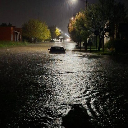 Noche complicada en Suárez: cayeron 90 milímetros en una hora