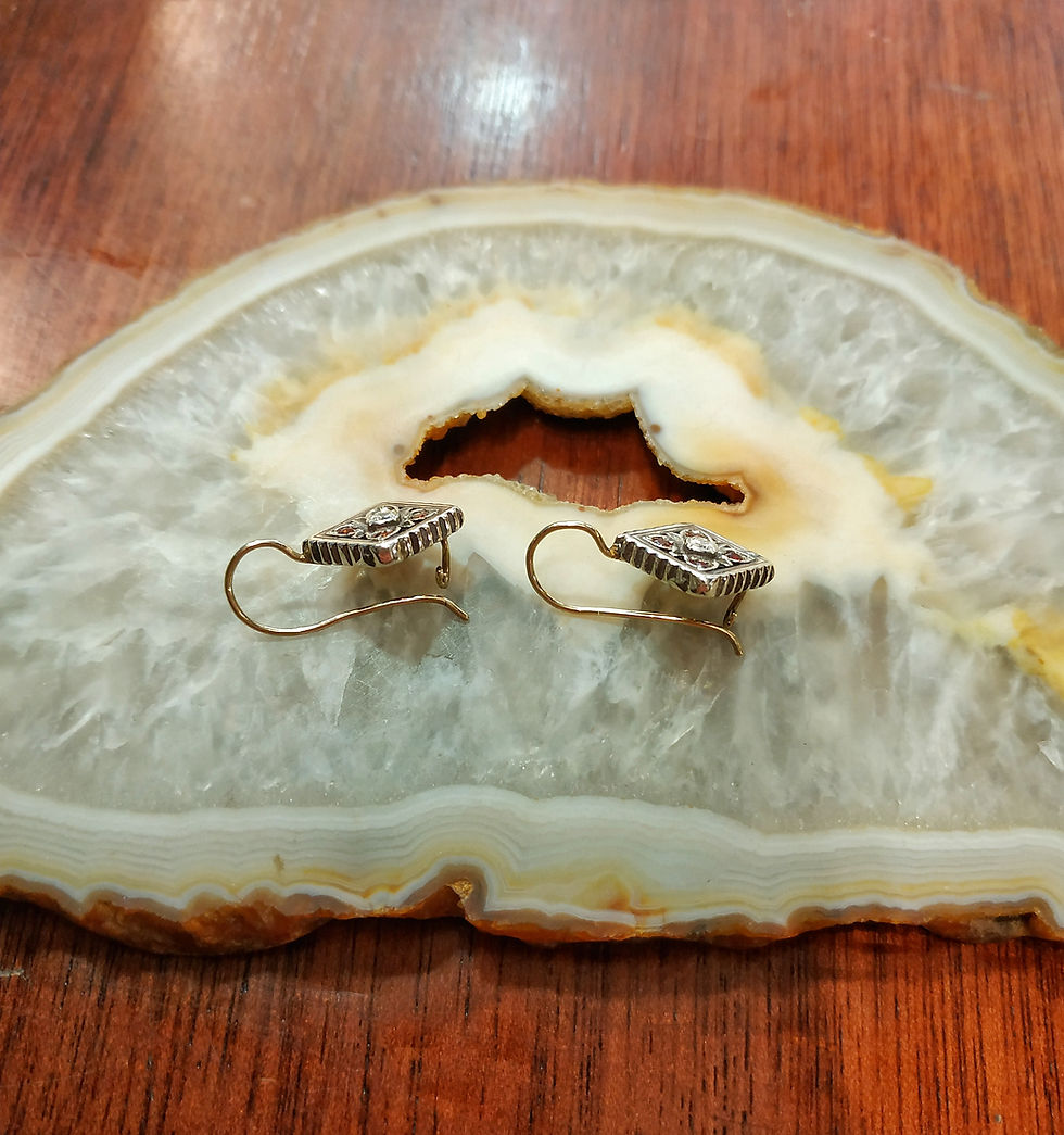 Thumbnail: rhombus Victorian style earrings