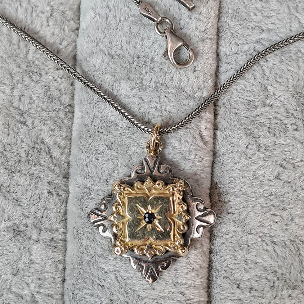 Thumbnail: Unusual Square Line Victorian Pendant