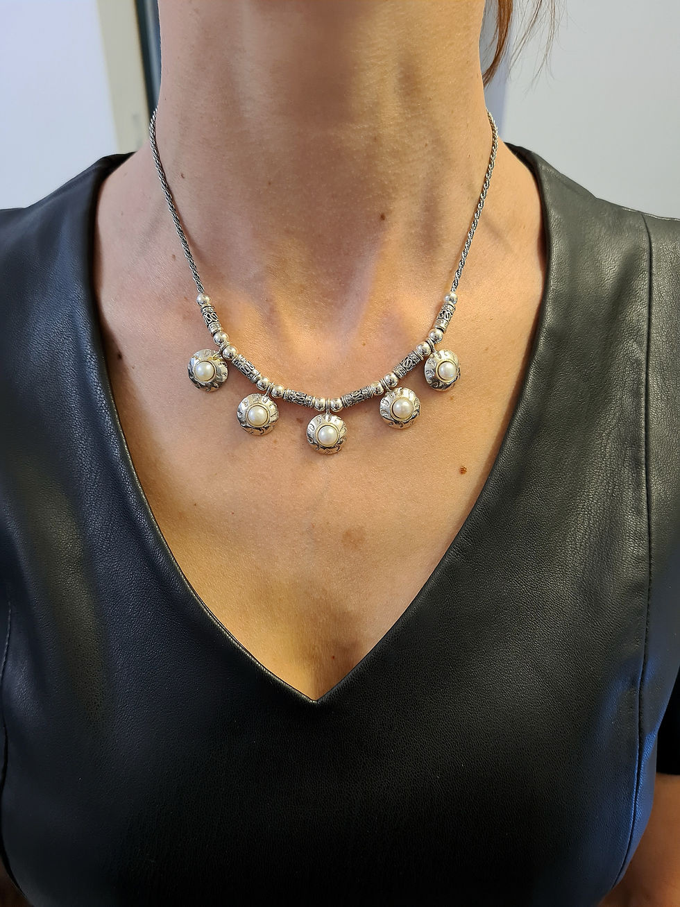 Thumbnail: Pearls & Silver Necklace