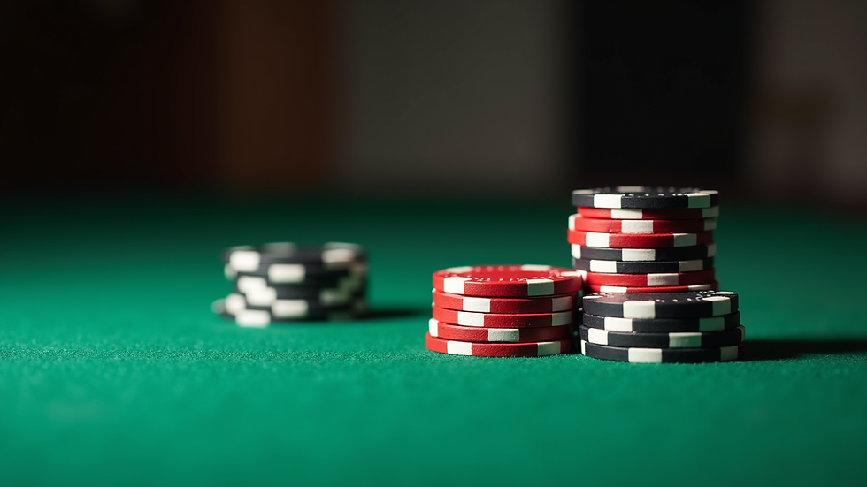 Fichas de poker empilhadas em uma mesa VIP