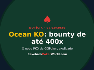 Capa sobre o Ocean KO da GGPoker, torneio PKO com bounties de até 400x