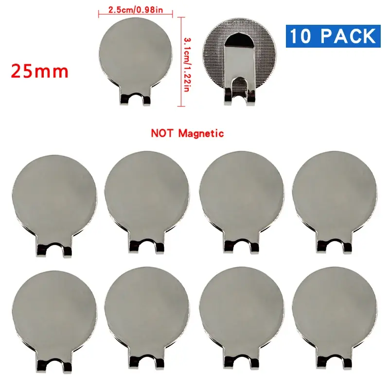 Thumbnail: 10 Pcs Golf Hat Clip Magnetic Metal Golf Cap Clips